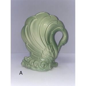 Vintage Mid-century Modern Sea Foam Green Swan Vase